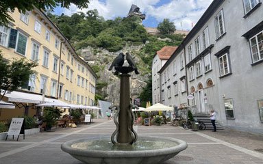 Graz und einer der vielen Altstadt Brunnen